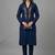 Blue embroidered rayon kurta set