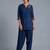 Blue embroidered rayon kurta set
