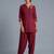 Maroon embroidered rayon kurta set