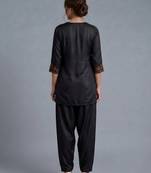 Black embroidered rayon kurta set