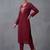 Maroon embroidered rayon kurta set