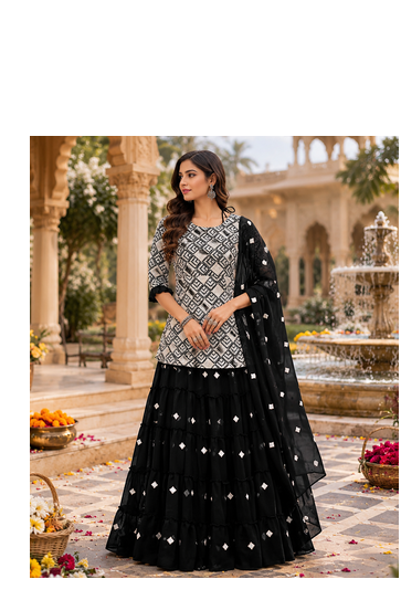 Black Sharara Set With Timeless Embroidery And Royal Palace Vibes  A Perfect Blend Of Grace And Glamour 1