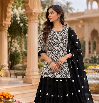 Black Sharara Set With Timeless Embroidery And Royal Palace Vibes  A Perfect Blend Of Grace And Glamour
