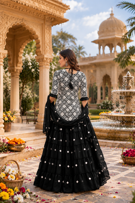 Black Sharara Set With Timeless Embroidery And Royal Palace Vibes  A Perfect Blend Of Grace And Glamour 3