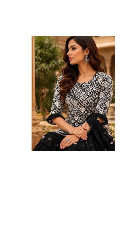 Black Sharara Set With Timeless Embroidery And Royal Palace Vibes  A Perfect Blend Of Grace And Glamour 4