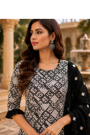 Black Sharara Set With Timeless Embroidery And Royal Palace Vibes  A Perfect Blend Of Grace And Glamour 5