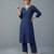 Blue embroidered rayon kurta set
