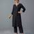 Black embroidered rayon kurta set
