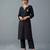 Black embroidered rayon kurta set