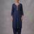 Blue embroidered rayon kurta set