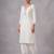 White embroidered rayon kurta set