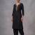 Black embroidered rayon kurta set