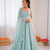 Sky blue art silk anarkali suit