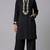 Black embroidered rayon kurta set