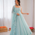 Sky blue art silk anarkali suit