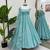 Sky blue art silk anarkali suit