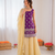 Purple jacquard thread with sequin palazzo suit