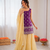 Purple jacquard thread with sequin palazzo suit