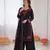 Black  chanderi silk thread work salwar suit