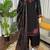 Black  chanderi silk thread work salwar suit