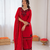 Red  chanderi silk thread work salwar suit