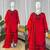 Red  chanderi silk thread work salwar suit