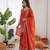 Rust orange art silk thread with sequin sharara suit