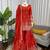 Rust orange art silk thread with sequin sharara suit
