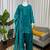 Teal  chanderi thread with sequin palazzo suit