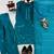 Teal  chanderi thread with sequin palazzo suit