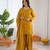 Yellow  chanderi thread with sequin palazzo suit