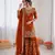 Orange art silk thread sequin with sharara suit