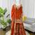 Orange art silk thread sequin with sharara suit