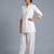White embroidered rayon kurta set