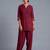 Maroon embroidered rayon kurta set