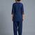 Blue embroidered rayon kurta set