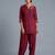 Maroon embroidered rayon kurta set
