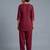Maroon embroidered rayon kurta set