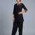 Black embroidered rayon kurta set