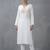 White embroidered rayon kurta set