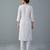 White embroidered rayon kurta set