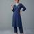 Blue embroidered rayon kurta set