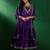 Royal purple vichitra embroidered kurta pant dupatta set