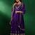 Royal purple vichitra embroidered kurta pant dupatta set