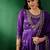 Royal purple vichitra embroidered kurta pant dupatta set