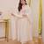 Off white chanderi silk blend embroidered anarkali kurta pant dupatta set