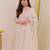 Off white chanderi silk blend embroidered anarkali kurta pant dupatta set
