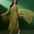 Olive green georgette embroidered kurta pant dupatta set