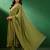 Olive green georgette embroidered kurta pant dupatta set