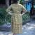 yellow kalamkari open collar mid-length dress